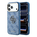 Guess Guess iPhone 18 Pro/iPhone 17 Pro Hartschalenhülle PU 4G Großes Kunstharzlogo - Hellblau
