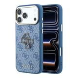 Guess Guess iPhone 18 Pro Max Back cover case - HC 4G PU & Big Resin Logo - Light Blue Guess Guess iPhone 18 Pro Max Back cover case - HC 4G PU & Big Resin Logo - Light Blue