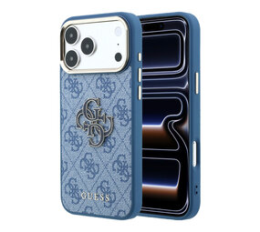 Guess Guess iPhone 18 Pro Max Back cover case - HC 4G PU & Big Resin Logo - Light Blue Guess Guess iPhone 18 Pro Max Back cover case - HC 4G PU & Big Resin Logo - Light Blue