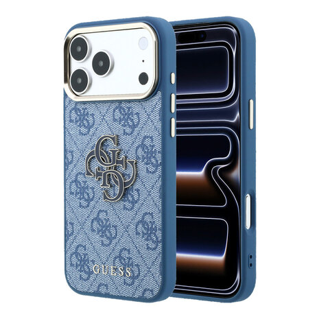 Guess Guess iPhone 18 Pro Max Back cover case - HC 4G PU & Big Resin Logo - Light Blue Guess Guess iPhone 18 Pro Max Back cover case - HC 4G PU & Big Resin Logo - Light Blue