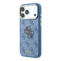 Guess Guess iPhone 18 Pro Max/iPhone 17 Pro Max Hartschalenhülle PU 4G Großes Kunstharzlogo - Hellblau