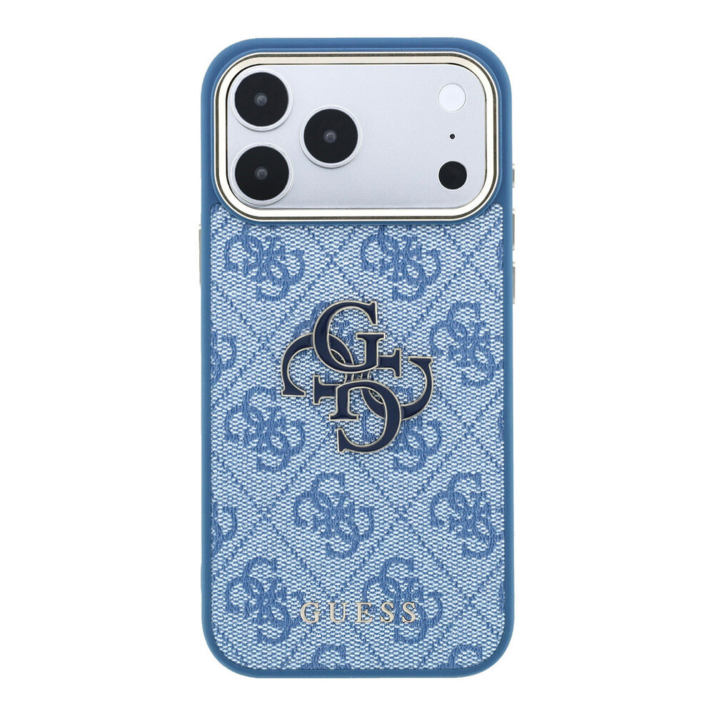 Guess Guess iPhone 18 Pro Max Back cover coque - HC 4G PU & Big Resin Logo - Bleu clair