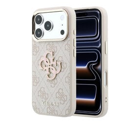Guess Guess iPhone 18 Pro Back cover case - HC 4G PU & Big Resin Logo - Pink Guess Guess iPhone 18 Pro Back cover case - HC 4G PU & Big Resin Logo - Pink