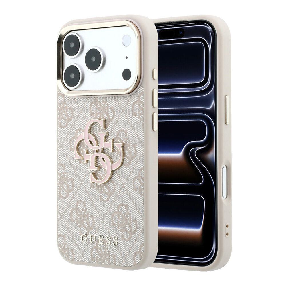 Guess Guess iPhone 18 Pro Max Back cover case - HC 4G PU & Big Resin Logo - Pink Guess Guess iPhone 18 Pro Max Back cover case - HC 4G PU & Big Resin Logo - Pink