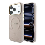 Guess Guess iPhone 18 Pro Back cover case - HC Magsafe Saffiano HS Peony & Ring - Pink Guess Guess iPhone 18 Pro Back cover case - HC Magsafe Saffiano HS Peony & Ring - Pink