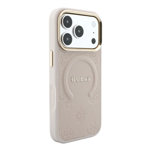 Guess Guess iPhone 18 Pro/iPhone 17 Pro Hartschalenhülle MagSafe Saffiano HS Pfingstrose Ring - Rosa