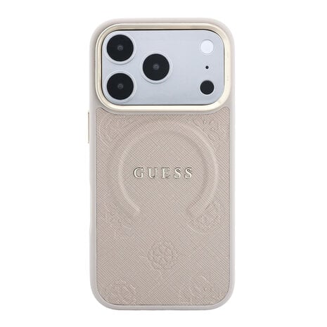 Guess Guess iPhone 18 Pro Backcover hoesje - HC Magsafe Saffiano HS Peony & Ring - Roze Guess Guess iPhone 18 Pro Backcover hoesje - HC Magsafe Saffiano HS Peony & Ring - Roze