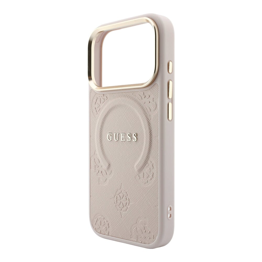Guess Guess iPhone 18 Pro Backcover hoesje - HC Magsafe Saffiano HS Peony & Ring - Roze Guess Guess iPhone 18 Pro Backcover hoesje - HC Magsafe Saffiano HS Peony & Ring - Roze