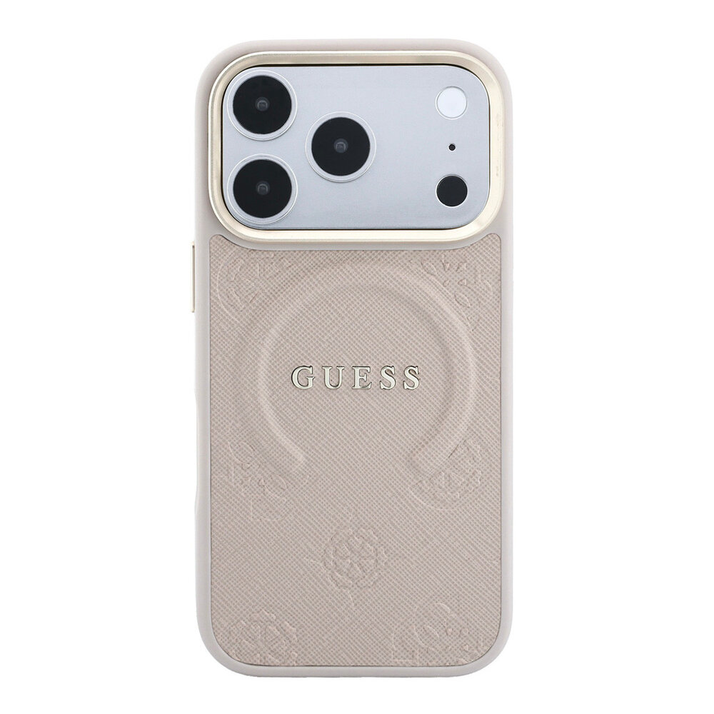 Guess Guess iPhone 18 Pro Max Back cover coque - HC Magsafe Saffiano HS Peony & Ring - Rose Guess Guess iPhone 18 Pro Max Back cover coque - HC Magsafe Saffiano HS Peony & Ring - Rose