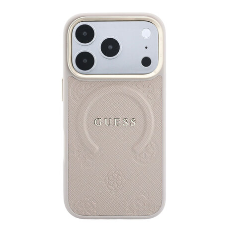 Guess Guess iPhone 18 Pro Max Back-Cover hul - HC Magsafe Saffiano HS Peony & Ring - Rosa