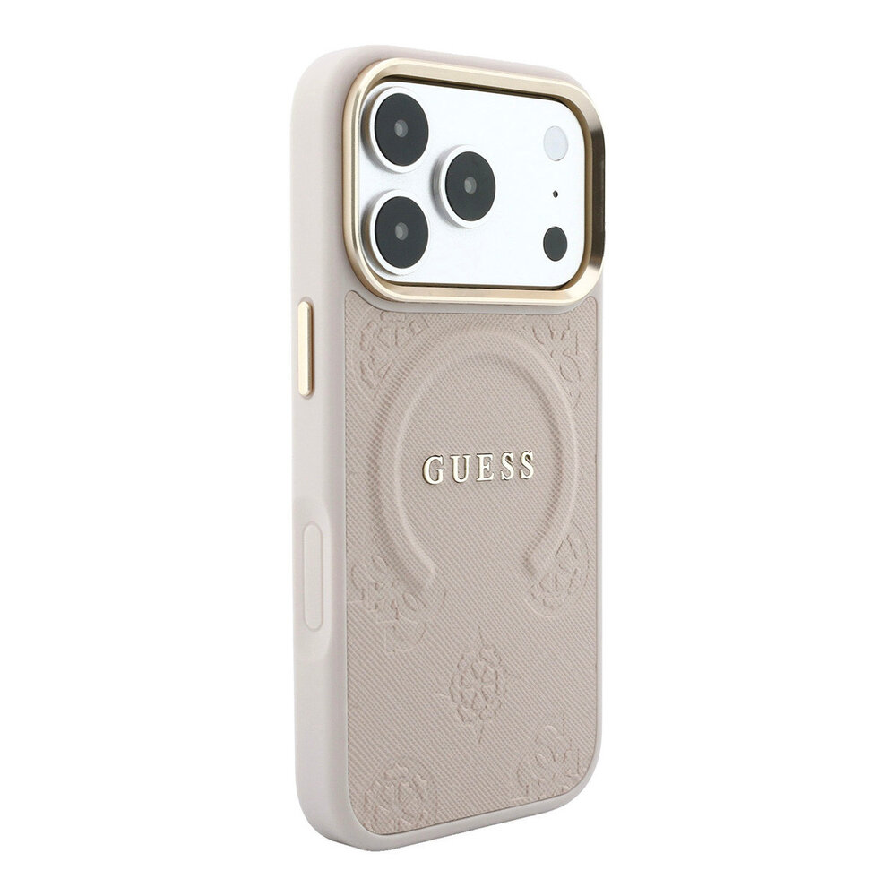 Guess Guess iPhone 18 Pro Max Back-Cover hul - HC Magsafe Saffiano HS Peony & Ring - Rosa