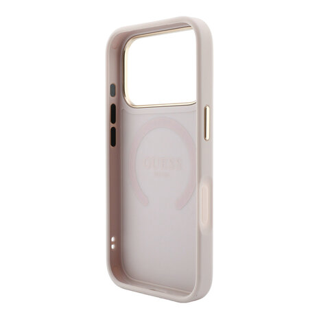 Guess Guess iPhone 18 Pro Max Back cover case - HC Magsafe Saffiano HS Peony & Ring - Pink Guess Guess iPhone 18 Pro Max Back cover case - HC Magsafe Saffiano HS Peony & Ring - Pink