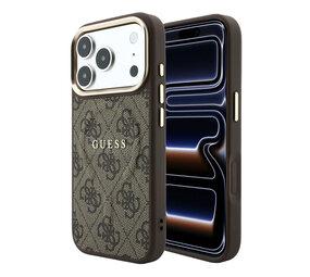 Guess Guess iPhone 18 Pro Back cover case - HC Magsafe EMBossed 4G PU With Classic - Brown Guess Guess iPhone 18 Pro Back cover case - HC Magsafe EMBossed 4G PU With Classic - Brown