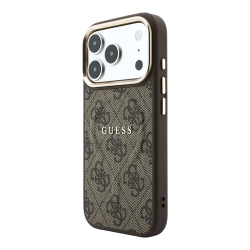Guess Guess iPhone 18 Pro/iPhone 17 Pro Hartschalenhülle MagSafe PU 4G-Prägung Klassisches Logo - Braun