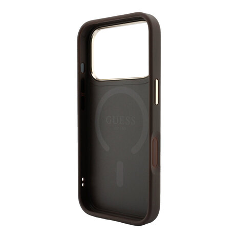 Guess Guess iPhone 18 Pro Max Back-Cover hul - HC Magsafe EMBossed 4G PU With Classic - Braun
