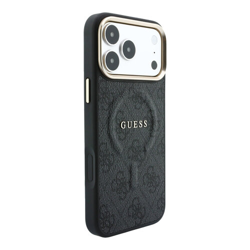 Guess Guess iPhone 18 Pro/iPhone 17 Pro Hartschalenhülle MagSafe PU 4G-Prägung Klassisches Logo - Schwarz