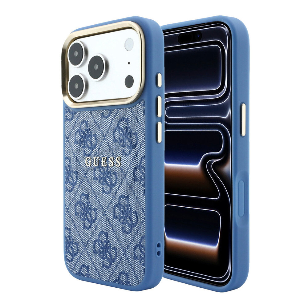Guess Guess iPhone 18 Pro Back cover case - HC Magsafe EMBossed 4G PU With Classic - Blue Guess Guess iPhone 18 Pro Back cover case - HC Magsafe EMBossed 4G PU With Classic - Blue