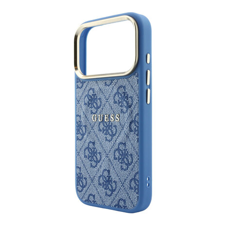 Guess Guess iPhone 18 Pro Max Back cover coque - HC Magsafe EMBossed 4G PU With Classic - Bleu