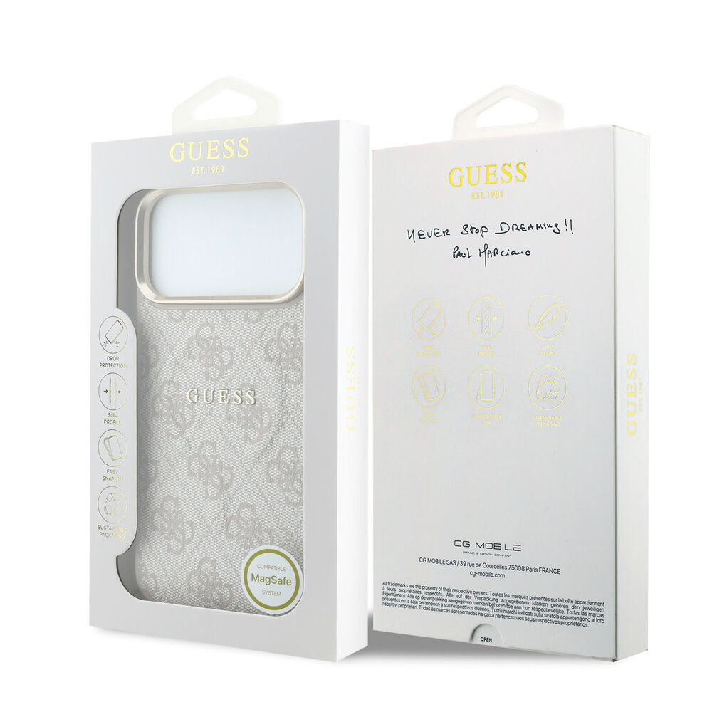 Guess Guess iPhone 18 Pro Max Back-Cover hul - HC Magsafe EMBossed 4G PU With Classic - Rosa