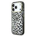 Guess Guess iPhone 18 Pro/iPhone 17 Pro Coque rigide MagSafe IML Motif léopard Paillettes Logo triangulaire - Noir