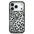 Guess Guess iPhone 18 Pro/iPhone 17 Pro Hartschalenhülle MagSafe IML Leopardenmuster Glitzer Dreieckiges Logo - Schwarz