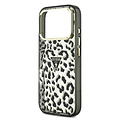 Guess Guess iPhone 18 Pro/iPhone 17 Pro Hardcasehoesje MagSafe IML Luipaardpatroon Glitter Driehoekig logo - Zwart