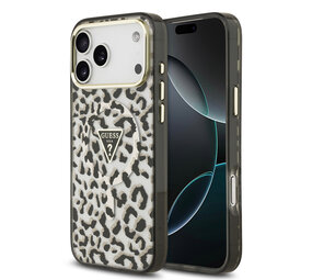 Guess Guess iPhone 18 Pro Max Back cover coque - HC Magsafe IML Leopard Glitter Triangle Logo - Noir Guess Guess iPhone 18 Pro Max Back cover coque - HC Magsafe IML Leopard Glitter Triangle Logo - Noir