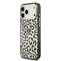 Guess Guess iPhone 18 Pro Max/iPhone 17 Pro Max Coque rigide MagSafe IML Motif léopard Paillettes Logo triangulaire - Noir