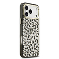 Guess Guess iPhone 18 Pro Max/iPhone 17 Pro Max Hartschalenhülle MagSafe IML Leopardenmuster Glitzer Dreieckiges Logo - Schwarz