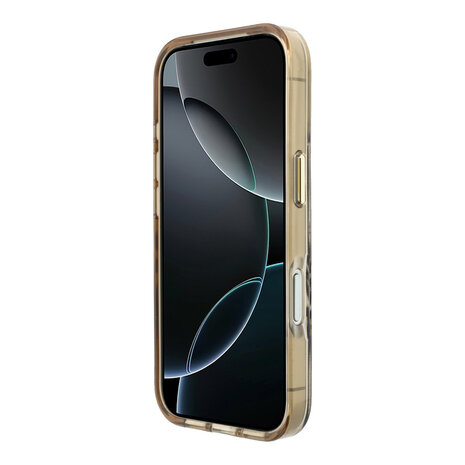 Guess Guess iPhone 18 Pro Max Back-Cover hul - HC Magsafe IML Zebra Glitter Triangle Logo - Gold