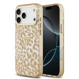 Guess Guess iPhone 18 Pro Max Back-Cover hul - HC Magsafe IML Leopard Glitter Triangle - Braun
