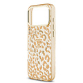 Guess Guess iPhone 18 Pro Max/iPhone 17 Pro Max Coque rigide MagSafe IML Motif léopard Paillettes Triangle - Marron