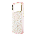 Guess Guess iPhone 18 Pro/iPhone 17 Pro Hartschalenhülle MagSafe IML Leopardenmuster Glitzer Dreieckiges Logo - Rosa