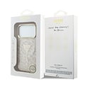 Guess Guess iPhone 18 Pro/iPhone 17 Pro Hardcasehoesje MagSafe IML Luipaardpatroon Glitter Driehoekig logo - Roze