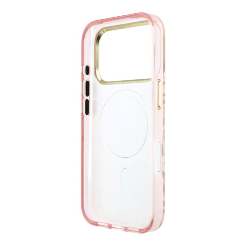 Guess Guess iPhone 18 Pro Max/iPhone 17 Pro Max Coque rigide MagSafe IML Motif léopard Paillettes Logo triangulaire - Rose