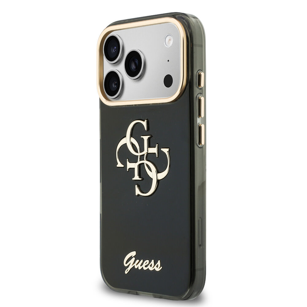 Guess Guess iPhone 18 Pro Back-Cover hul - HC IML 4G Script Metal - Schwarz