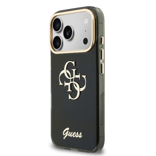 Guess Guess iPhone 18 Pro/iPhone 17 Pro Hartschalenhülle IML 4G Metall-Schriftlogo - Schwarz