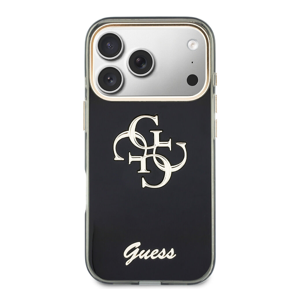 Guess Guess iPhone 18 Pro Back cover case - HC IML 4G Script Metal - Black Guess Guess iPhone 18 Pro Back cover case - HC IML 4G Script Metal - Black
