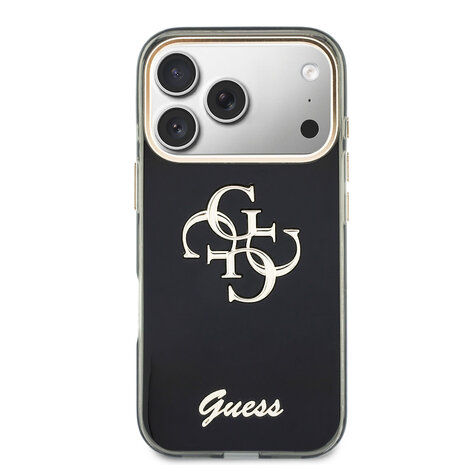 Guess Guess iPhone 18 Pro Back-Cover hul - HC IML 4G Script Metal - Schwarz