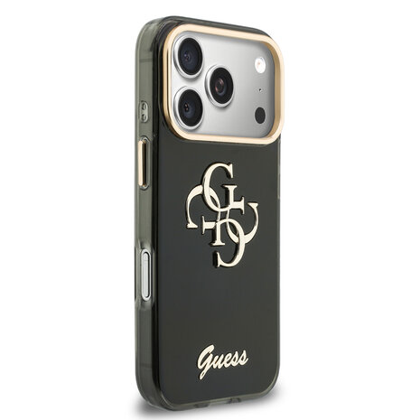 Guess Guess iPhone 18 Pro Back-Cover hul - HC IML 4G Script Metal - Schwarz