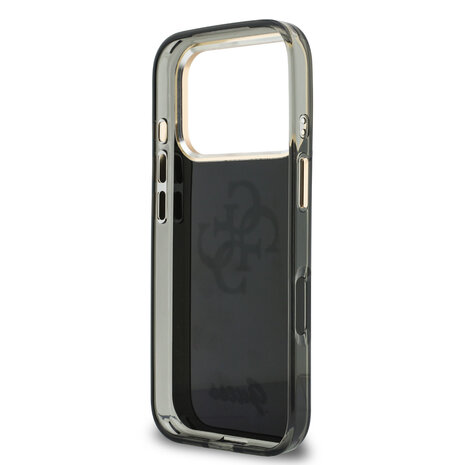 Guess Guess iPhone 18 Pro Back-Cover hul - HC IML 4G Script Metal - Schwarz