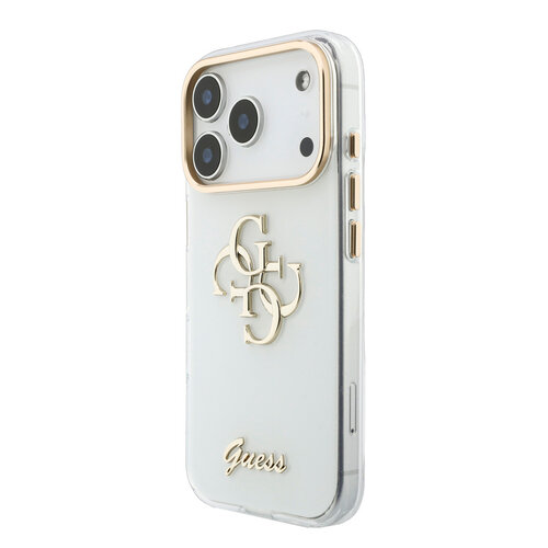 Guess Guess iPhone 18 Pro/iPhone 17 Pro Hard Case IML 4G Metal Script Logo - White