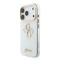 Guess Guess iPhone 18 Pro Max/iPhone 17 Pro Max Coque rigide IML 4G Logo manuscrit en métal - Blanc