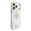 Guess Guess iPhone 18 Pro Max/iPhone 17 Pro Max Coque rigide IML 4G Logo manuscrit en métal - Blanc