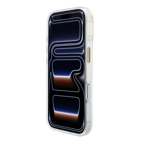 Guess Guess iPhone 18 Pro Max Back cover coque - HC IML 4G Script Metal - Blanc Guess Guess iPhone 18 Pro Max Back cover coque - HC IML 4G Script Metal - Blanc
