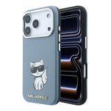 Karl Lagerfeld Karl Lagerfeld iPhone 18 Pro Back-Cover hul - HC Magsafe SW Smooth PU Choupette Sketch - Hellblau