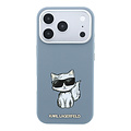 Karl Lagerfeld Karl Lagerfeld iPhone 18 Pro/iPhone 17 Pro Hartschalenhülle - MagSafe - SW - Glattes PU - Choupette Sketch - Hellblau