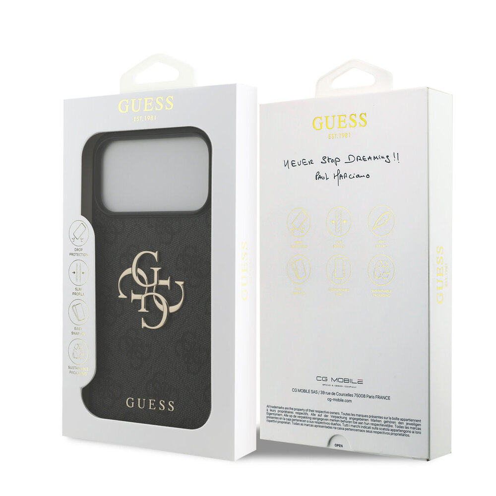 Guess Guess iPhone 18 Pro Max Back cover case - HC 4G PU Big Logo - Black Guess Guess iPhone 18 Pro Max Back cover case - HC 4G PU Big Logo - Black