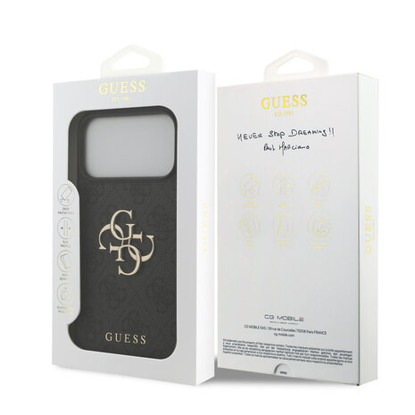 Guess Guess iPhone 18 Pro Max Back cover case - HC 4G PU Big Logo - Black Guess Guess iPhone 18 Pro Max Back cover case - HC 4G PU Big Logo - Black