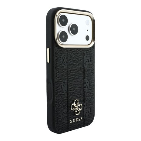 Guess Guess iPhone 18 Pro Max Back cover coque - HC Magsafe PU Stripe HS Peony 4G Logo - Noir Guess Guess iPhone 18 Pro Max Back cover coque - HC Magsafe PU Stripe HS Peony 4G Logo - Noir